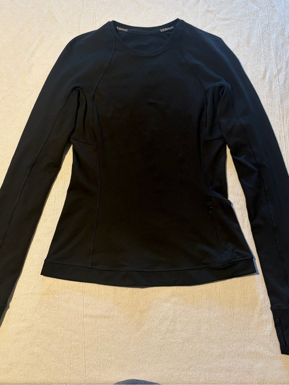 lululemon athletica Black Long-Sleeve Thumbholes Top